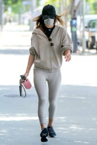 Alessandra Ambrosio in a Grey Leggings
