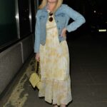 Amy Hart in a Blue Denim Jacket Leaves Criterion Theatre in London 06/02/2021