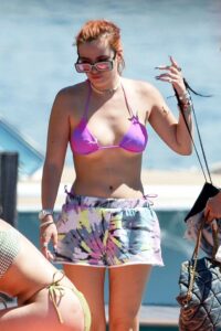 Bella Thorne in a Lilac Bikini