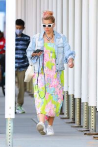 Busy Philipps in a Colorful Dress
