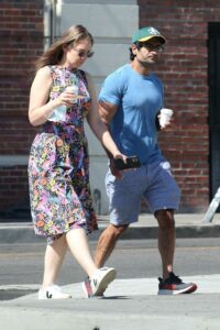 Emily Gordon in a Floral Dress