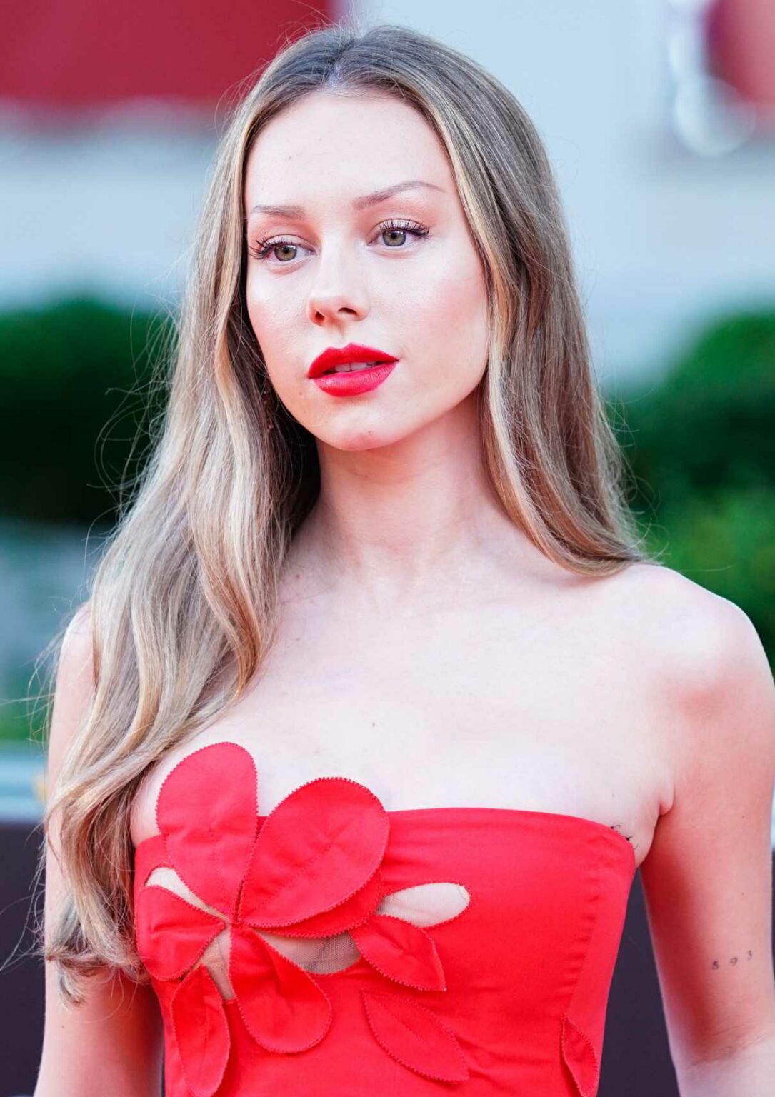 Ester Exposito in a Red Dress Attends 2021 Festival de Malaga at the ...