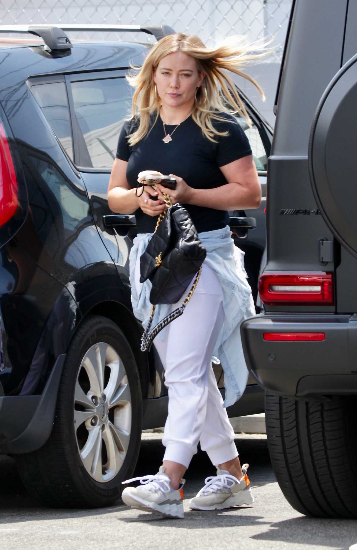 Hilary Duff in a Black Tee