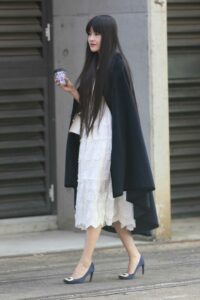 Icy Ling in a Black Cardigan