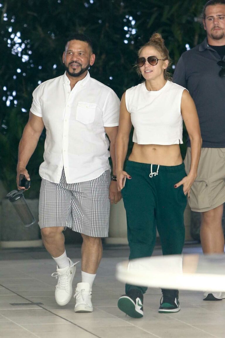 Jennifer Lopez in a White Top Was Seen Out with Her Manager Benny