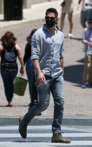 Joe Manganiello in a Black Protective Mask