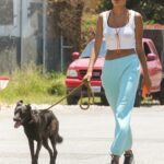 Kelly Gale in a White Tank Top Walks Her Dog n Malibu 06/16/2021