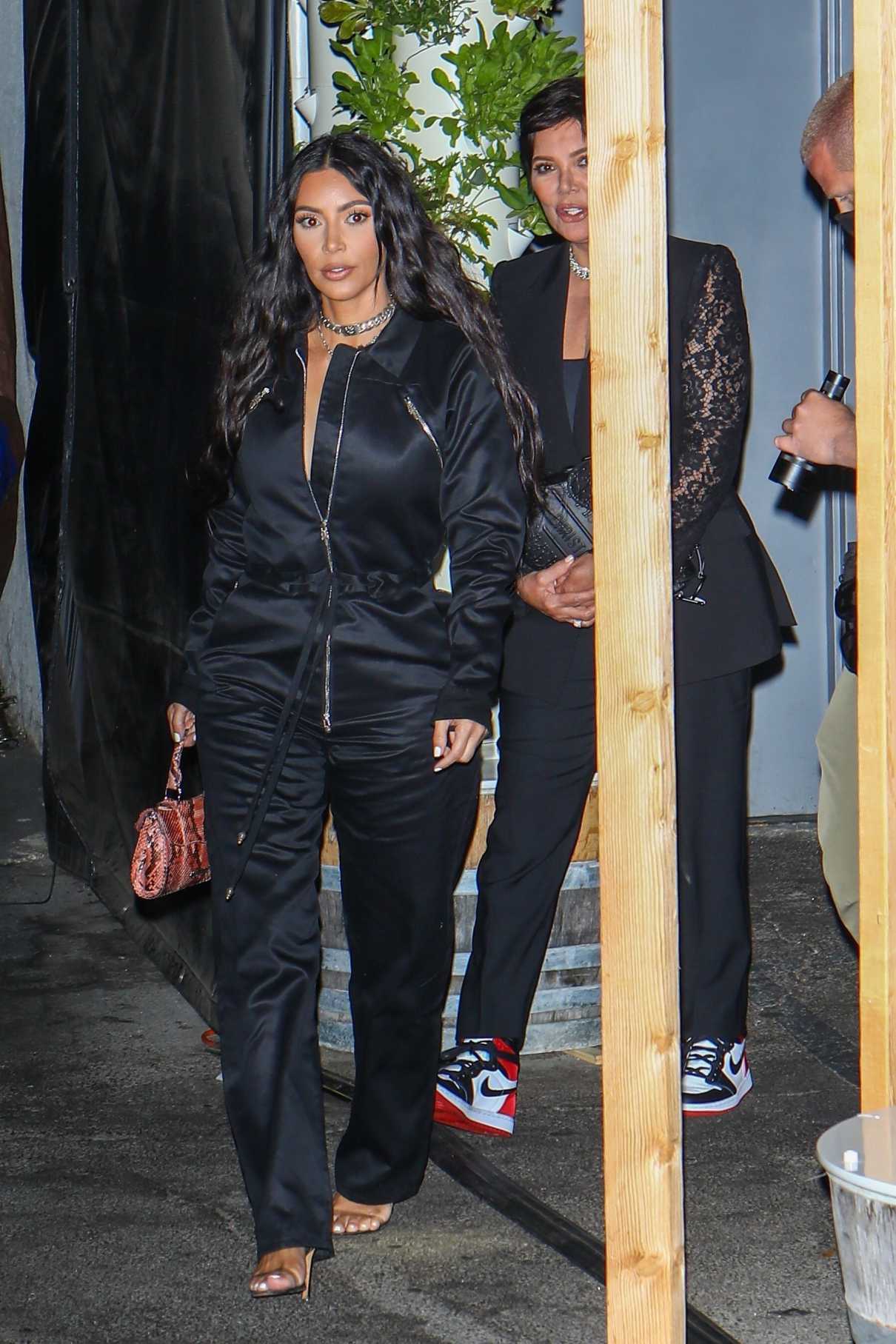 Kim Kardashian in a Black Jumpsuit