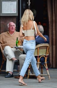 Kimberley Garner in a Beige Top