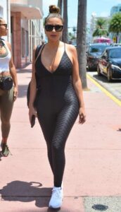Larsa Pippen in a Black Catsuit
