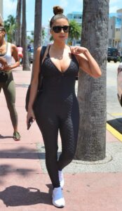 Larsa Pippen in a Black Catsuit