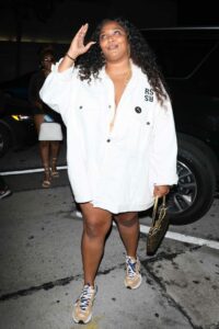 Lizzo in a White Oversized Jacket