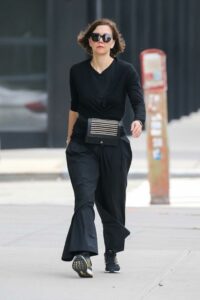 Maggie Gyllenhaal in a Black Outfit