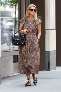 Nicky Hilton in an Animal Print Dress