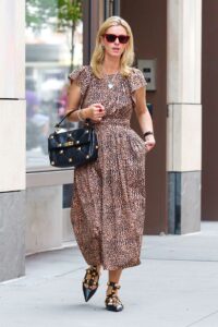 Nicky Hilton in an Animal Print Dress