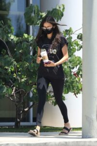 Nina Dobrev in a Black Tee