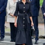 Queen Letizia of Spain in a Black Dress Attends the Inauguration of the Terrorism Victims Memorial Center in Vitoria 06/01/2021