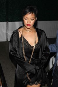 Rihanna in a Black Dress