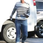 Sandra Lee in a White Striped Sweater Was Seen Out in Malibu 06/10/2021