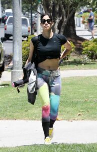 Sofia Boutella in a Colorful Leggings