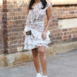 Sogand Mohtat in a Floral Dress Was Seen During 2021 Australian Fashion Week Street Style in Sydney 06/01/2021