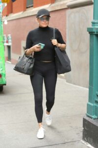 Yolanda Hadid in a Black Cap