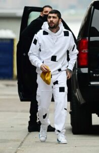 Zayn Malik in a White Sweatsuit