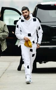 Zayn Malik in a White Sweatsuit