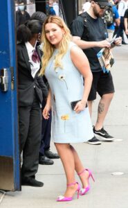 Abigail Breslin in a Baby Blue Floral Dress