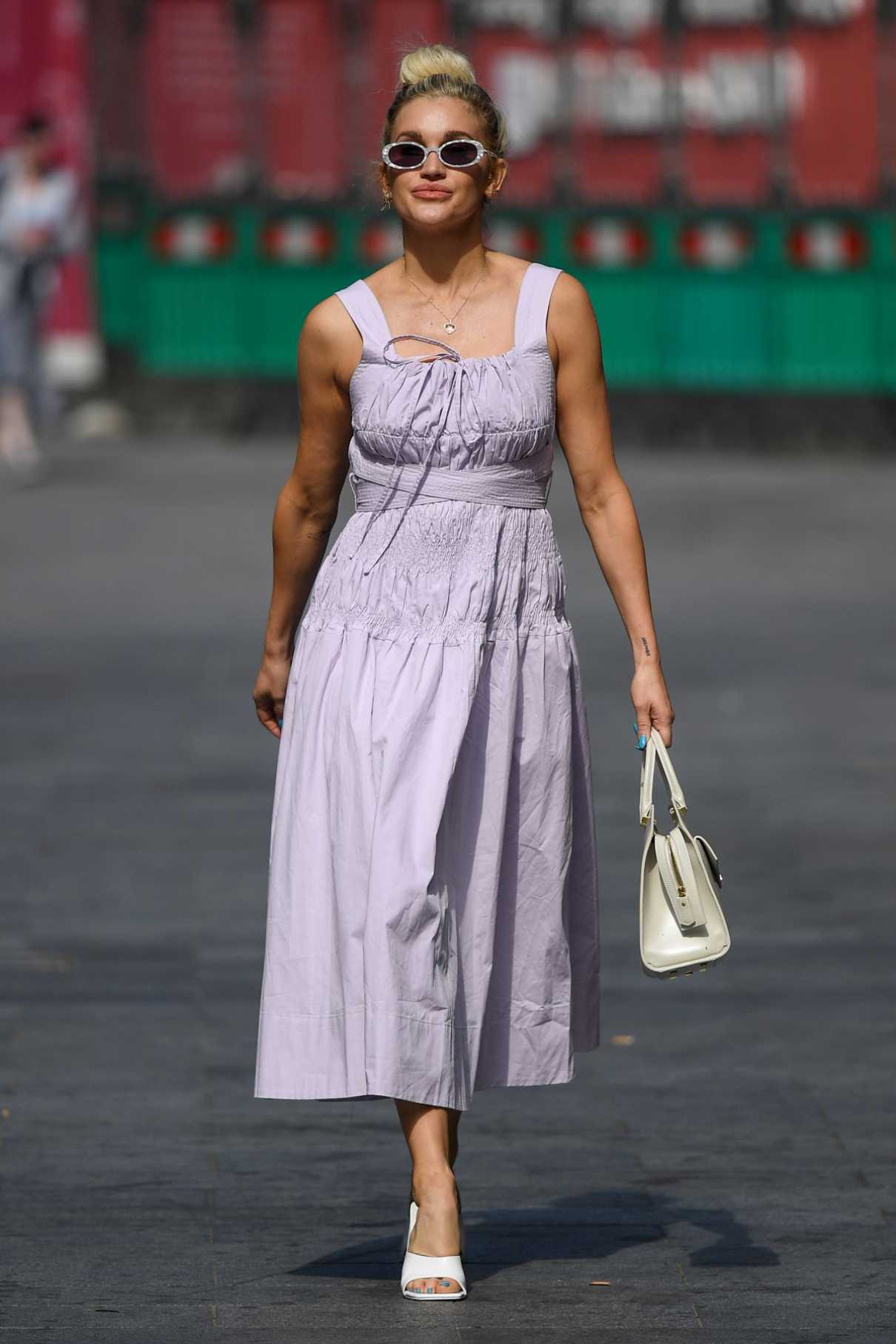 Ashley Roberts in a Lilac Dress