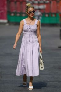 Ashley Roberts in a Lilac Dress