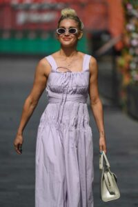 Ashley Roberts in a Lilac Dress