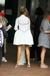 Ashley Roberts in a White Dress