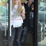Avril Lavigne in a White Tee Goes Out for Coffee with Mod Sun in Malibu 07/08/2021