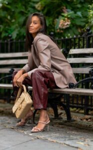 Chantal Monaghan in a Beige Top