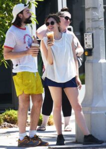 Elizabeth Olsen in a Blue Shorts