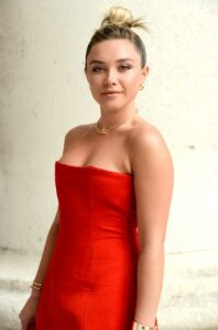 Florence Pugh in a Red Dress