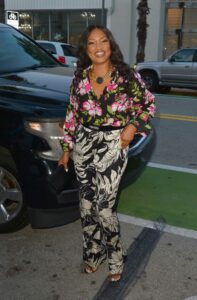 Garcelle Beauvais in a Floral Suit