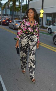 Garcelle Beauvais in a Floral Suit