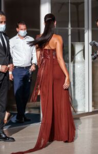 Georgina Rodriguez in a Brown Dress