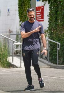Jaime Camil in a Black Track Pants
