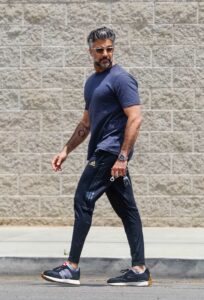 Jaime Camil in a Black Track Pants