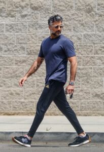 Jaime Camil in a Black Track Pants