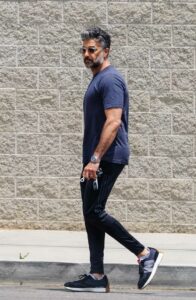 Jaime Camil in a Black Track Pants