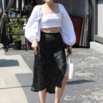Jessie J in a White Blouse Arrives at the Crossroads Kitchen in West Hollywood 07/13/2021