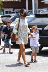 Jordana Brewster in a White Floral Mini Dress