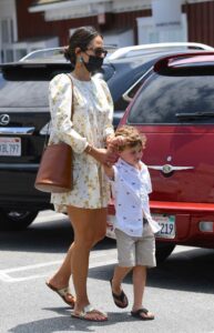 Jordana Brewster in a White Floral Mini Dress