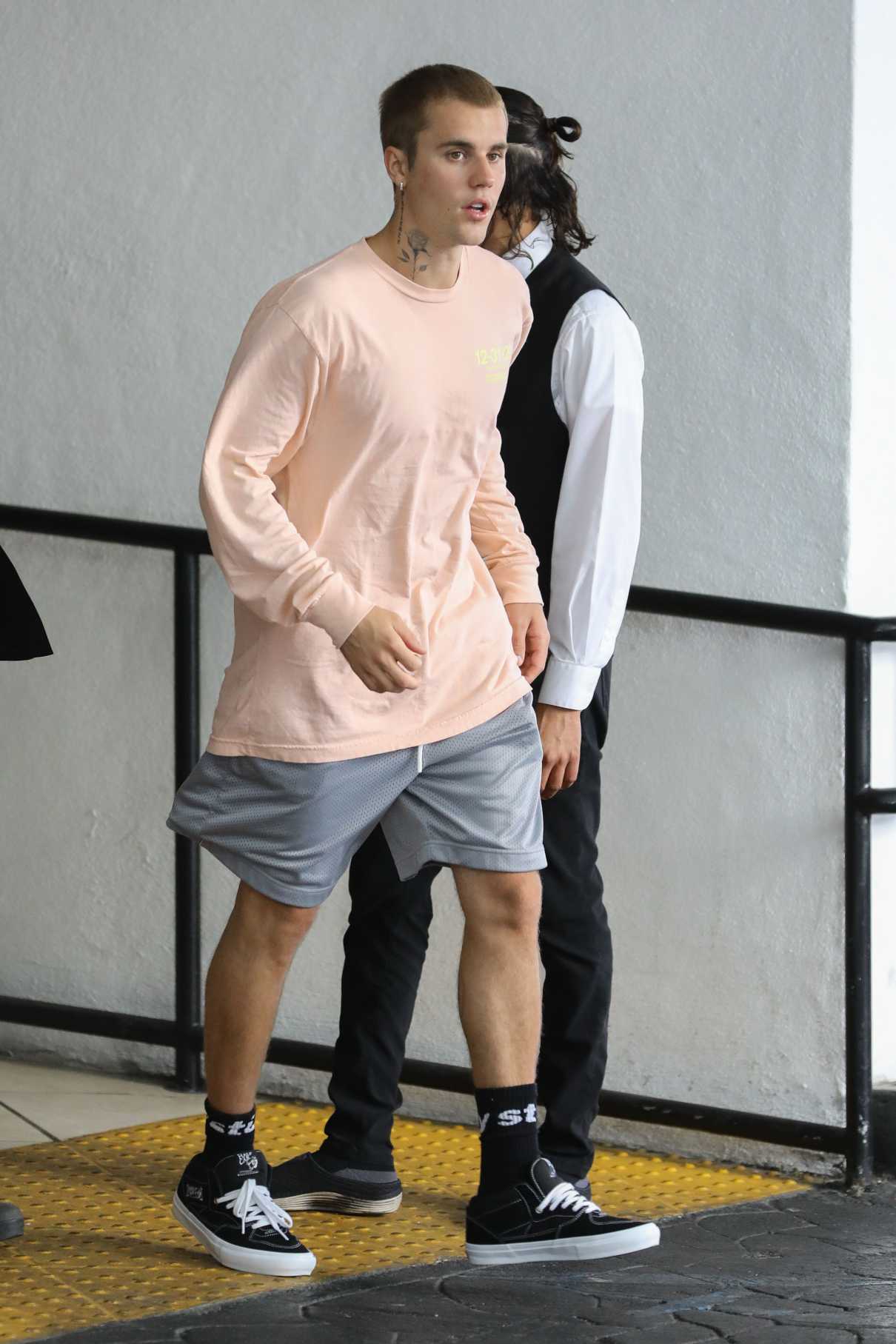 Justin Bieber in a Grey Shorts