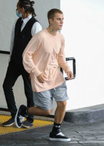 Justin Bieber in a Grey Shorts