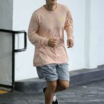Justin Bieber in a Grey Shorts Leaves a Skin Care Clinic in Beverly Hills 07/02/2021